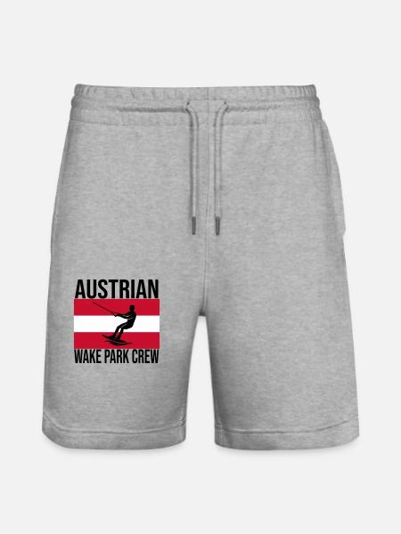 Austrian Wake Crew Wakeboard Shirt - Stanley/Stella Trainer Unisex Organic Jogging Shorts - heather grey