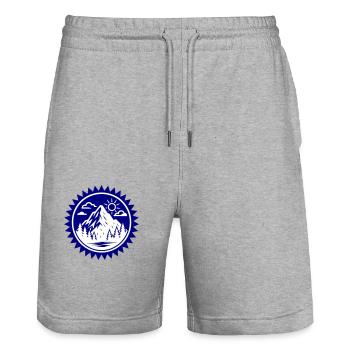 Berge Natur Logo - Stanley/Stella Unisex Bio Joggingshorts Trainer  - Grau meliert - Vorne - Nik (191cm) & Marisol (170cm)