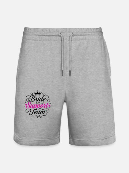 Bride Support Team - Stanley/Stella Trainer Unisex Organic Jogging Shorts - heather grey