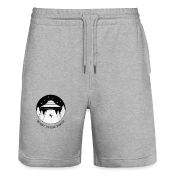 Ready to esc earth - Stanley/Stella Unisex Bio Joggingshorts Trainer  - Grau meliert - Vorne - Nik (191cm) & Marisol (170cm)