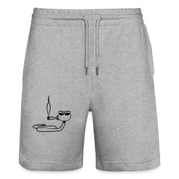 Drôle sport mixte serpent lunettes de soleil - Short de jogging bio TRAINER Stanley/Stella unisexe - gris chiné - Devant - Nik (191cm) & Marisol (170cm)