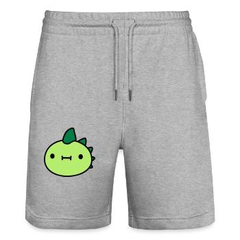 dinosaur head face - Stanley/Stella Trainer Unisex Organic Jogging Shorts - heather grey - Front - Nik (191cm) & Marisol (170cm)