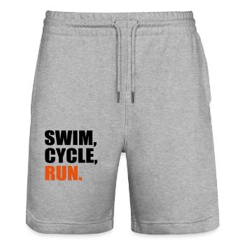Triathlon - Stanley/Stella Unisex Bio Joggingshorts Trainer  - Grau meliert - Vorne - Nik (191cm) & Marisol (170cm)