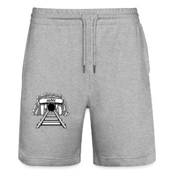 Bergbau Mine Eingang - Stanley/Stella Unisex Bio Joggingshorts Trainer  - Grau meliert - Vorne - Nik (191cm) & Marisol (170cm)
