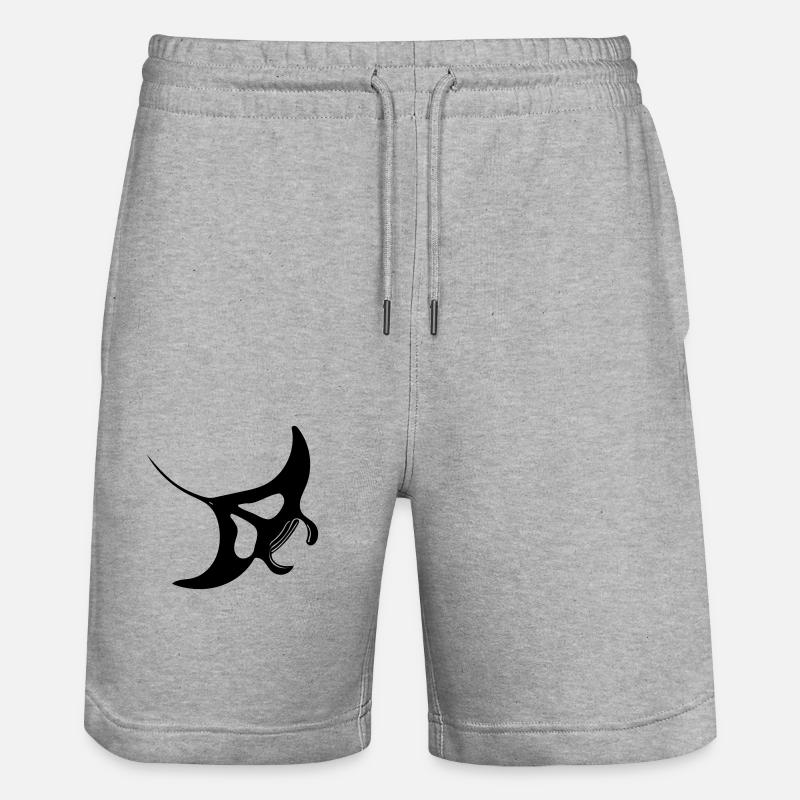 Manta Ray Vector - Stanley/Stella Trainer Unisex Organic Jogging Shorts - heather grey