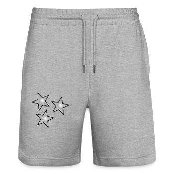 STERN. STERNE. STERN. FEST. JAHRESTAG. WEIHNACHTEN - Stanley/Stella Unisex Bio Joggingshorts Trainer  - Grau meliert - Vorne - Nik (191cm) & Marisol (170cm)
