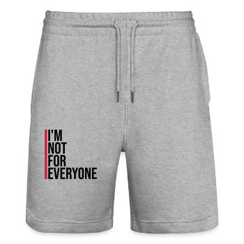 Im not for everyone - Stanley/Stella Unisex Bio Joggingshorts Trainer  - Grau meliert - Vorne - Nik (191cm) & Marisol (170cm)