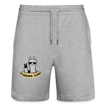 Lama de la paix du fond du trou - Short de jogging bio TRAINER Stanley/Stella unisexe - gris chiné - Devant - Nik (191cm) & Marisol (170cm)