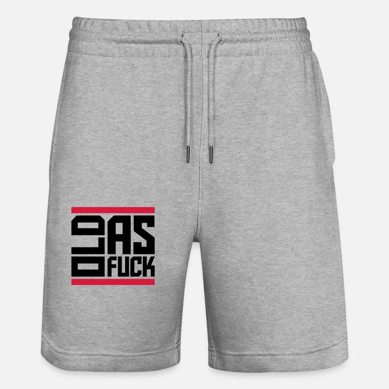 old AF Text Logo - Stanley/Stella Trainer Unisex Organic Jogging Shorts - heather grey