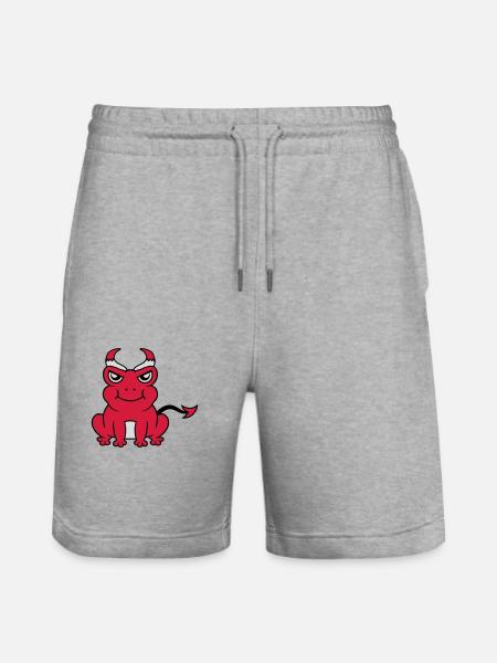 Devil Horns Frog Demon - Stanley/Stella Trainer Unisex Organic Jogging Shorts - heather grey
