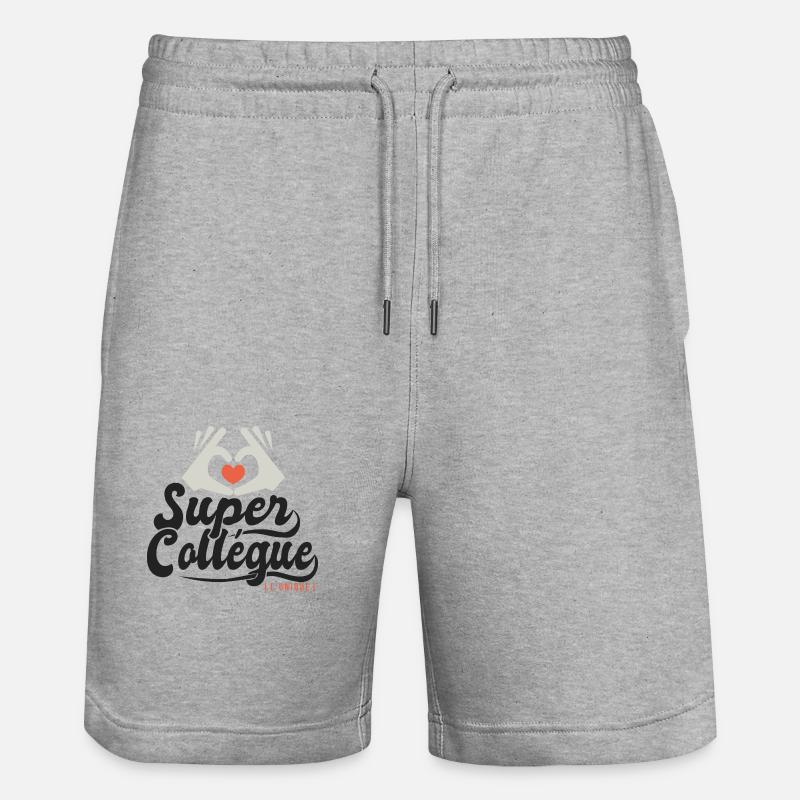 Super collégue l'unique cadeau collegue - Short de jogging bio TRAINER Stanley/Stella unisexe - gris chiné