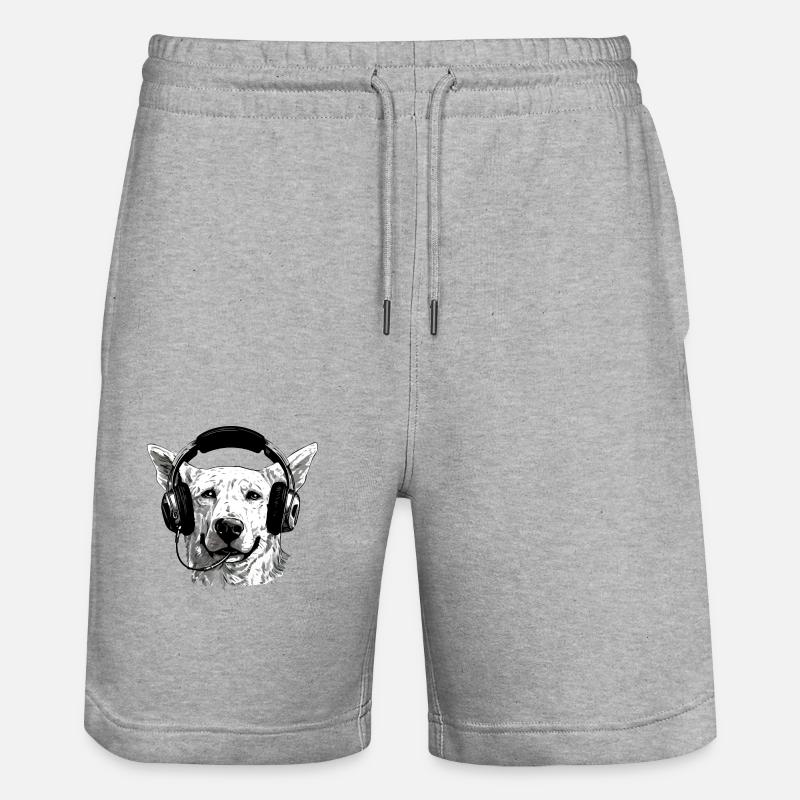 Jack le chien audiophile - Short de jogging bio TRAINER Stanley/Stella unisexe - gris chiné