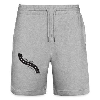 Bieraktivist! Party, Mallorca, Karneval, JGA! - Stanley/Stella Unisex Bio Joggingshorts Trainer  - Grau meliert - Vorne - Nik (191cm) & Marisol (170cm)