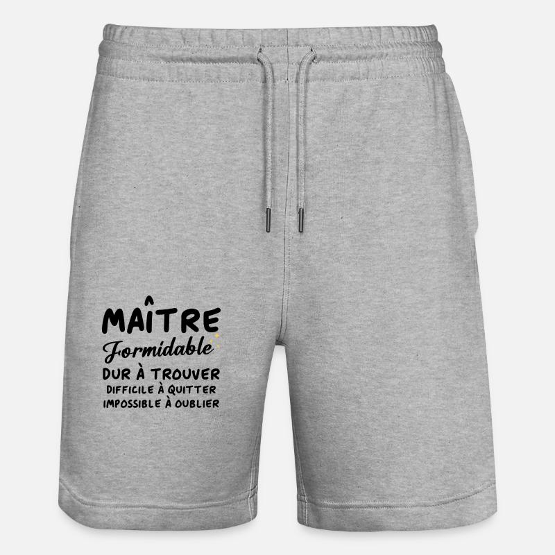 Maître formidable - Short de jogging bio TRAINER Stanley/Stella unisexe - gris chiné