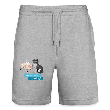 Schafe hüten Daddy - Stanley/Stella Unisex Bio Joggingshorts Trainer  - Grau meliert - Vorne - Nik (191cm) & Marisol (170cm)