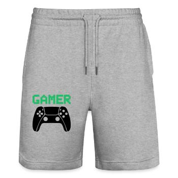 gamer controller - Stanley/Stella Unisex Bio Joggingshorts Trainer  - Grau meliert - Vorne - Nik (191cm) & Marisol (170cm)