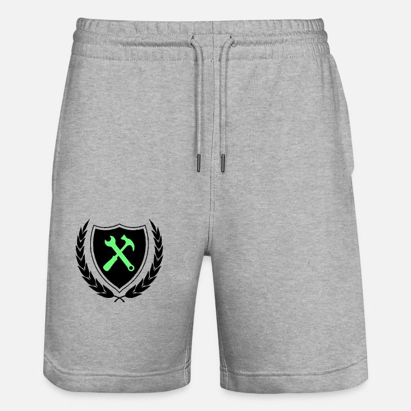 handwerker wappen - Stanley/Stella Unisex Bio Joggingshorts Trainer  - Grau meliert