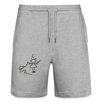 Weihnachtshexe - Stanley/Stella Unisex Bio Joggingshorts Trainer  - Grau meliert - Vorne - Nik (191cm) & Marisol (170cm)