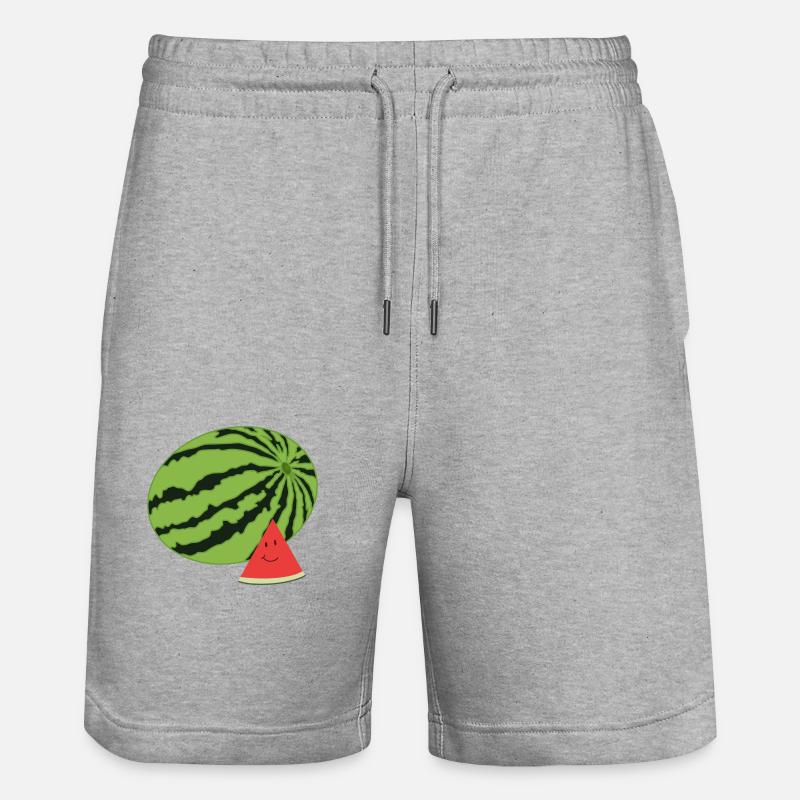 Pastèque heureuse - Short de jogging bio TRAINER Stanley/Stella unisexe - gris chiné