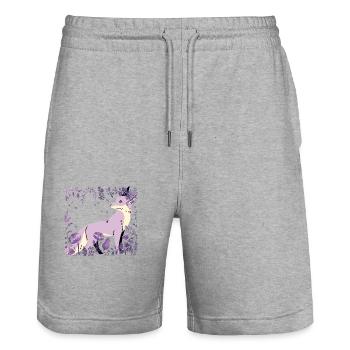 Fox, Wildlife, Wilderness, Nature, Flower, Foxes, Fantasy - Stanley/Stella Trainer Unisex Organic Jogging Shorts - heather grey - Front - Nik (191cm) & Marisol (170cm)