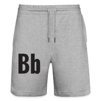 Buchstabe B - Stanley/Stella Unisex Bio Joggingshorts Trainer  - Grau meliert - Vorne - Nik (191cm) & Marisol (170cm)