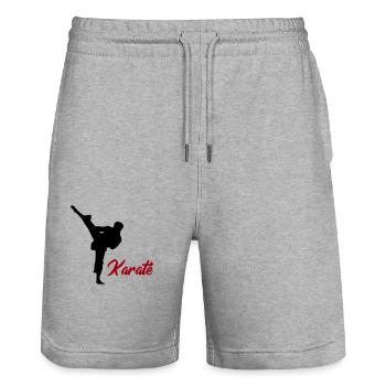 karaté - Short de jogging bio TRAINER Stanley/Stella unisexe - gris chiné - Devant - Nik (191cm) & Marisol (170cm)