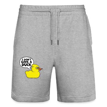 Drôle Je ne donne pas un canard Rubber Ducks Sarcasme - Short de jogging bio TRAINER Stanley/Stella unisexe - gris chiné - Devant - Nik (191cm) & Marisol (170cm)