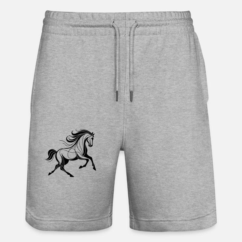 Pferd - Stanley/Stella Unisex Bio Joggingshorts Trainer  - Grau meliert