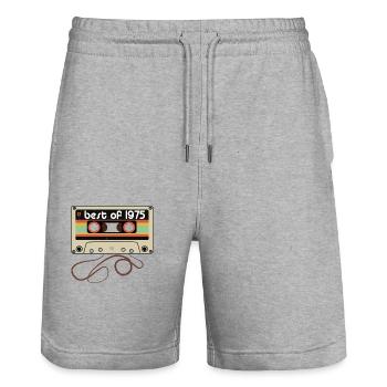 Legendary vintage 1975 - Stanley/Stella Trainer Unisex Organic Jogging Shorts - heather grey - Front - Nik (191cm) & Marisol (170cm)