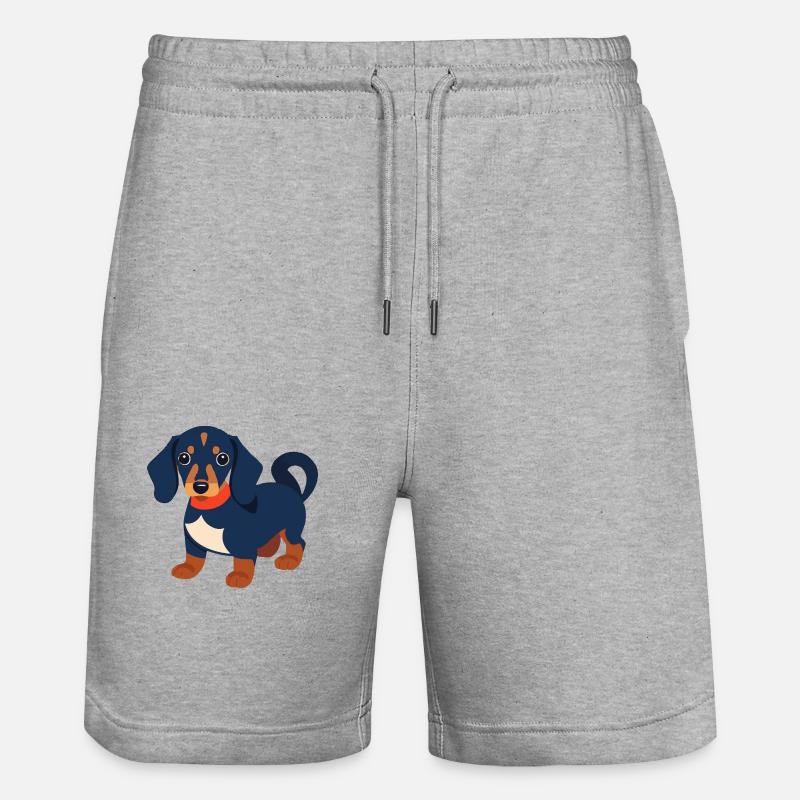 Chiot teckel teckel noir - Short de jogging bio TRAINER Stanley/Stella unisexe - gris chiné