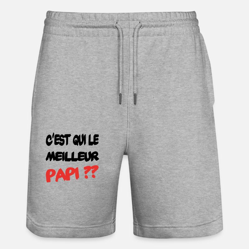 C'est qui le meilleur papi - Short de jogging bio TRAINER Stanley/Stella unisexe - gris chiné