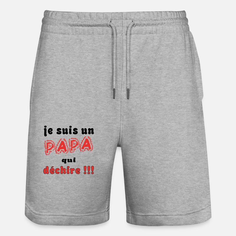 Je suis un papa... - Short de jogging bio TRAINER Stanley/Stella unisexe - gris chiné