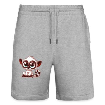 Lemur - Stanley/Stella Trainer Unisex Organic Jogging Shorts - heather grey - Front - Nik (191cm) & Marisol (170cm)