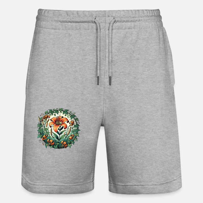 Lys tigré - Short de jogging bio TRAINER Stanley/Stella unisexe - gris chiné