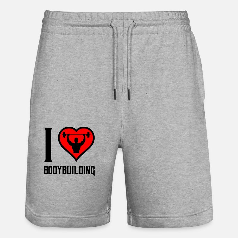 J’adore la musculation - Short de jogging bio TRAINER Stanley/Stella unisexe - gris chiné