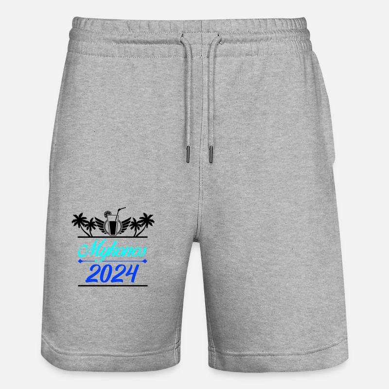 mykonos 2024 - Stanley/Stella Unisex Bio Joggingshorts Trainer - Grau meliert
