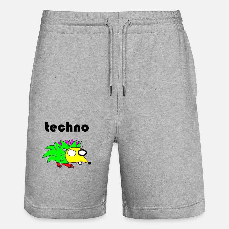 techno igel - Stanley/Stella Unisex Bio Joggingshorts Trainer  - Grau meliert