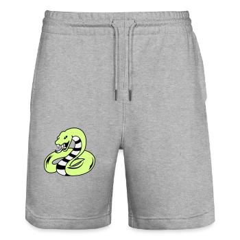 snake 02 - Stanley/Stella Trainer Unisex Organic Jogging Shorts - heather grey - Front - Nik (191cm) & Marisol (170cm)