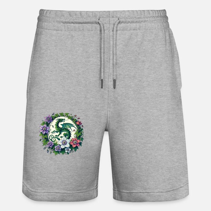 Dragon clématite - Short de jogging bio TRAINER Stanley/Stella unisexe - gris chiné