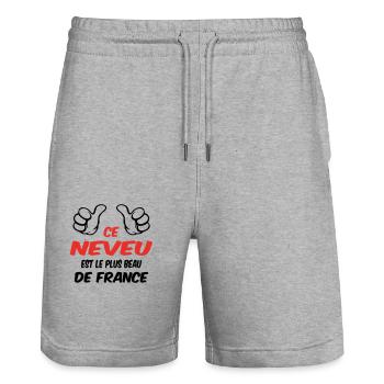 MEILLEUR NEVEU - Short de jogging bio TRAINER Stanley/Stella unisexe - gris chiné - Devant - Nik (191cm) & Marisol (170cm)