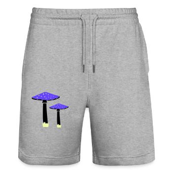 pilze 2 - Stanley/Stella Unisex Bio Joggingshorts Trainer  - Grau meliert - Vorne - Nik (191cm) & Marisol (170cm)