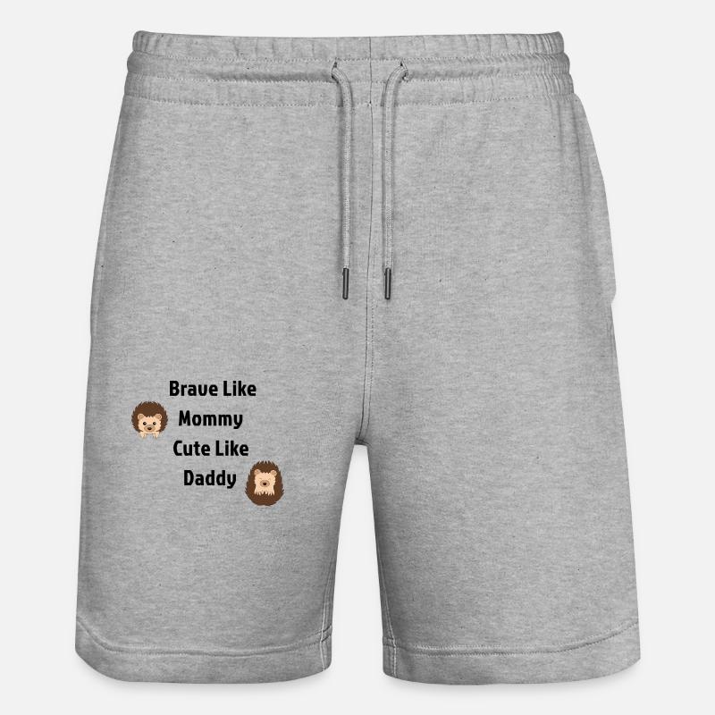 Courageux comme maman hérisson - Short de jogging bio TRAINER Stanley/Stella unisexe - gris chiné
