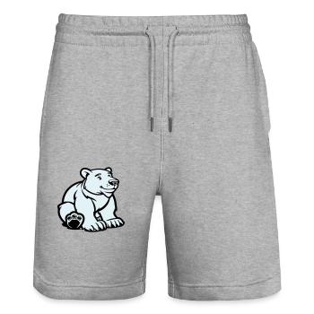 Polar Bear Animal - Stanley/Stella Trainer Unisex Organic Jogging Shorts - heather grey - Front - Nik (191cm) & Marisol (170cm)