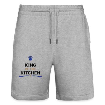 Funny Gifts for Men - Stanley/Stella Trainer Unisex Organic Jogging Shorts - heather grey - Front - Nik (191cm) & Marisol (170cm)