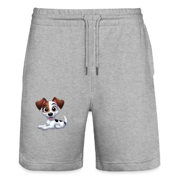 Jack Russel 2 - Stanley/Stella Trainer Unisex Organic Jogging Shorts - heather grey - Front - Nik (191cm) & Marisol (170cm)