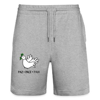 Frieden - Stanley/Stella Unisex Bio Joggingshorts Trainer  - Grau meliert - Vorne - Nik (191cm) & Marisol (170cm)