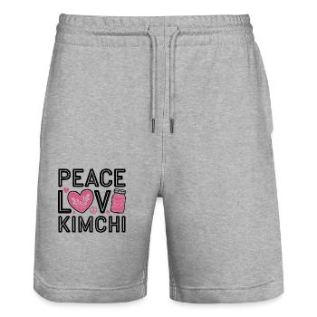 Statement für Kimchi-Fans - Stanley/Stella Unisex Bio Joggingshorts Trainer  - Grau meliert - Vorne - Nik (191cm) & Marisol (170cm)