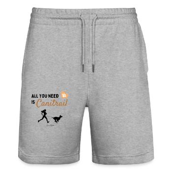 Canitrail - Stanley/Stella Unisex Bio Joggingshorts Trainer  - Grau meliert - Vorne - Nik (191cm) & Marisol (170cm)