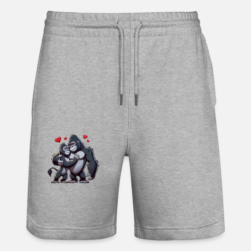 Couple de gorilles - Short de jogging bio TRAINER Stanley/Stella unisexe - gris chiné