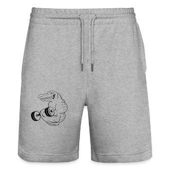 fitness crocodile 01 - Stanley/Stella Unisex Bio Joggingshorts Trainer  - Grau meliert - Vorne - Nik (191cm) & Marisol (170cm)